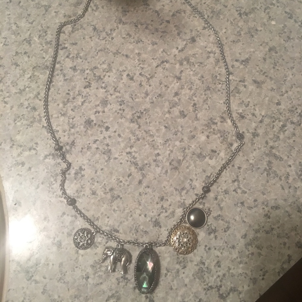 LUCKY brand silver necklace with charms